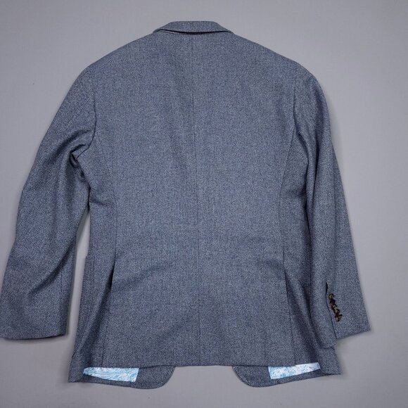 Astor & Black Nobility Herringbone Wool 2 Peice Suit Surgeon Cuffs 42 Chest - Picture 7 of 15